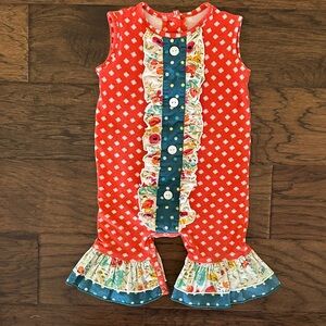 Ricrac & Ruffles Red and Blue Outfit